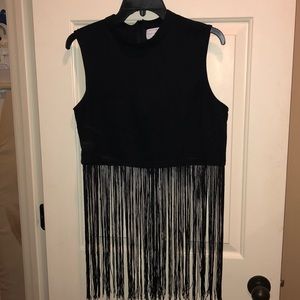 Kendal & Kylie fringe crop top